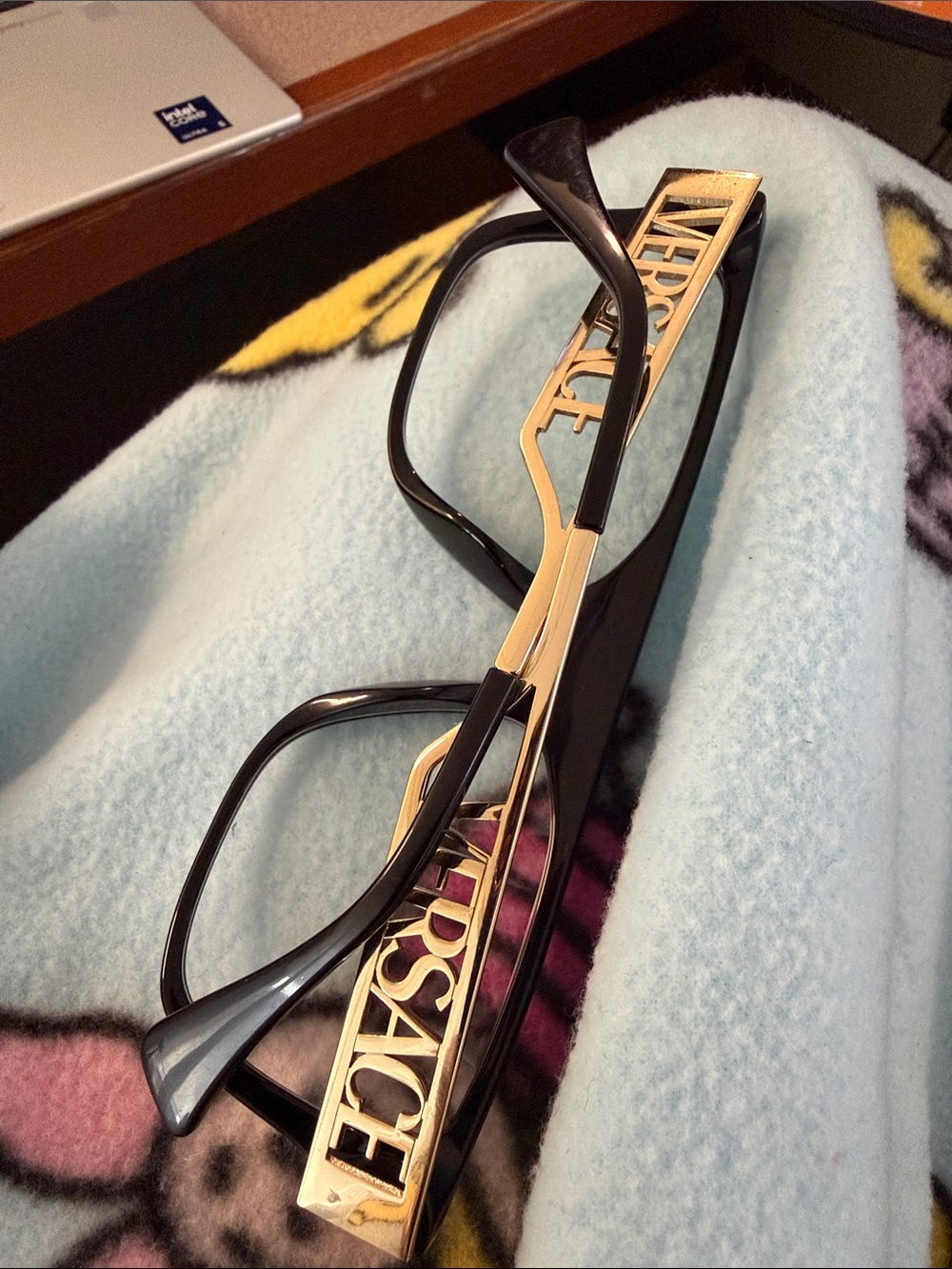 Versace Black glasses with Gold Logo Arms - Picture 4 of 6